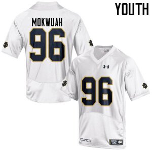 Notre Dame Fighting Irish Youth Pete Mokwuah #96 White Under Armour Authentic Stitched College NCAA Football Jersey PGJ6299NQ